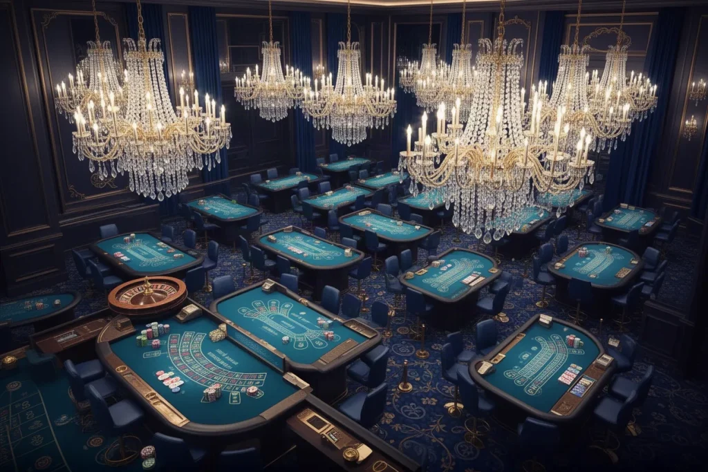 HB88 – Tổng quan về Sòng Bài và trải nghiệm người chơi mới dễ hiểu 2 Ảnh minh hoạ sảnh casino cho mục tổng quan casino HB88MOBI